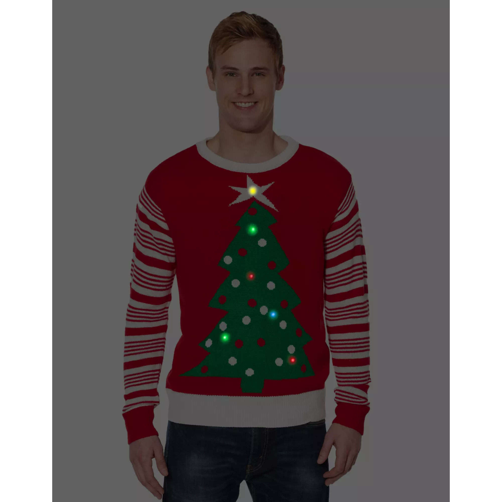 Adult Light-Up Tree Ugly Christmas Sweater at Spirit Halloween