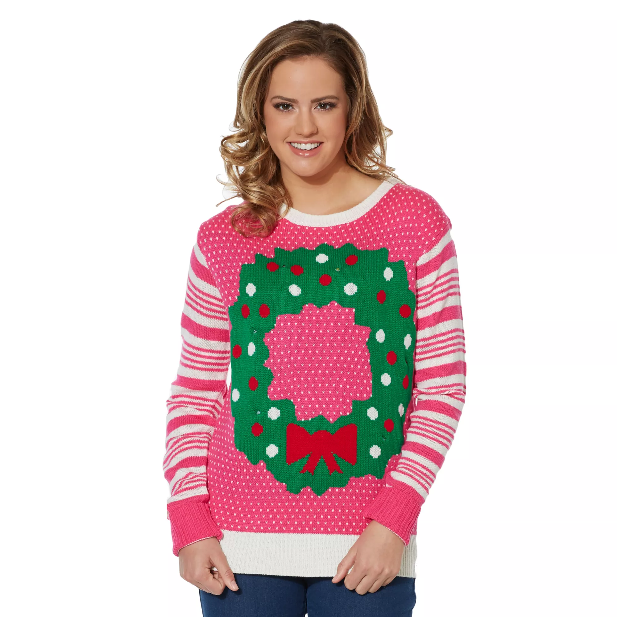 Adult Light-Up Wreath Ugly Christmas Sweater at Spirit Halloween