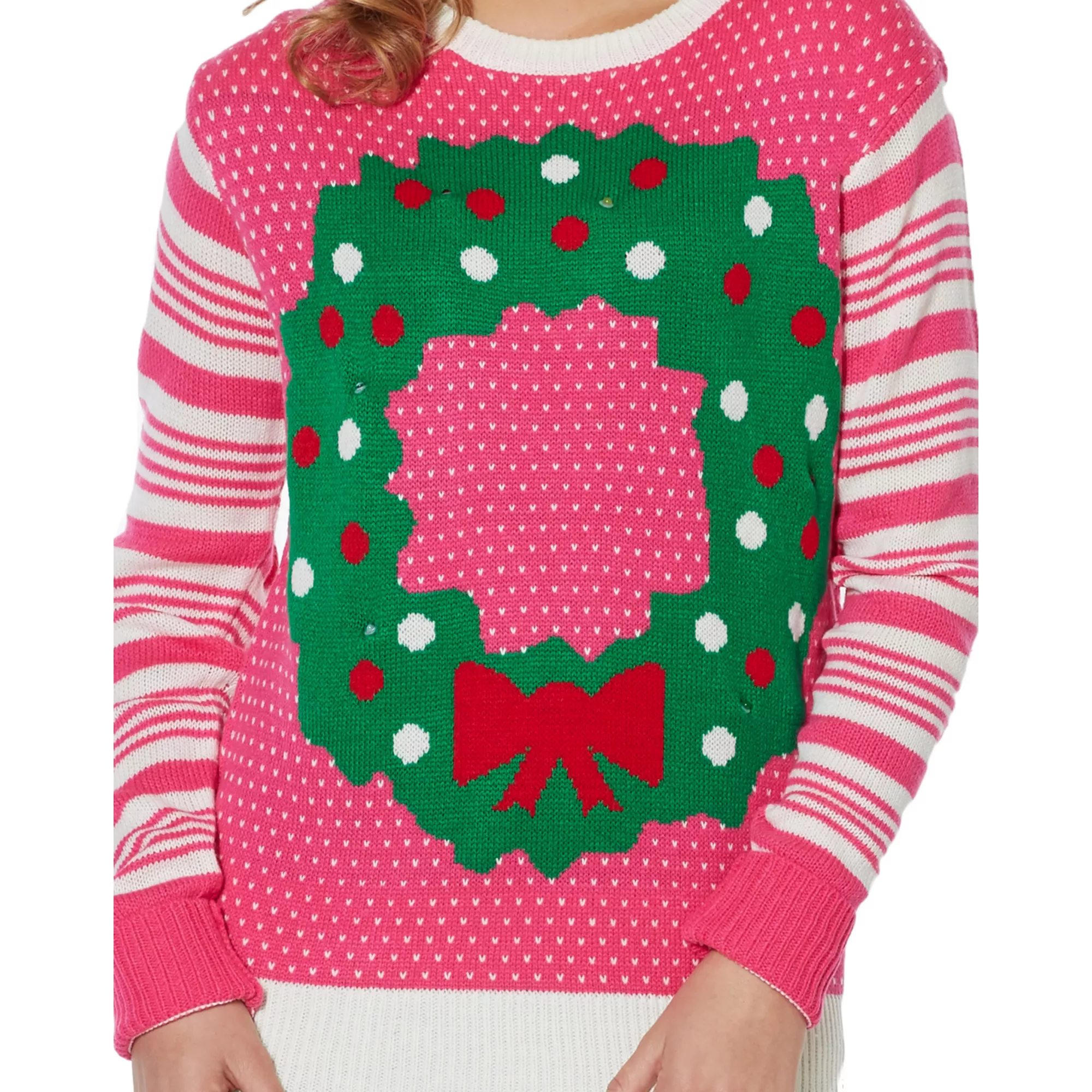 Adult Light-Up Wreath Ugly Christmas Sweater at Spirit Halloween