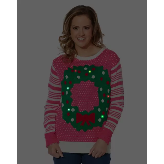 Adult Light-Up Wreath Ugly Christmas Sweater at Spirit Halloween