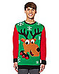 Adult Green Reindeer Ugly Christmas Sweater