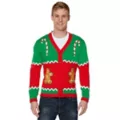 Adult Gingerbread Ugly Christmas Sweater Cardigan at Spencer's