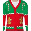 Adult Gingerbread Ugly Christmas Sweater Cardigan at Spencer's