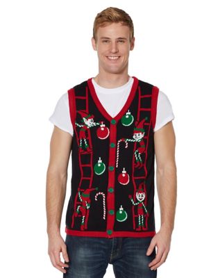 Mens xmas sweater outlet vest