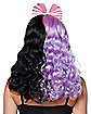Black and Purple Bow Wig