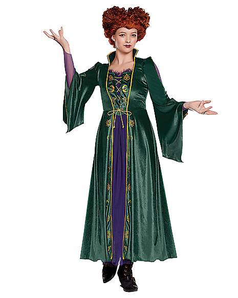 Details about   Hocus Pocus Winifred Sanderson Cosplay Costume Halloween Green Dress Outfit 
