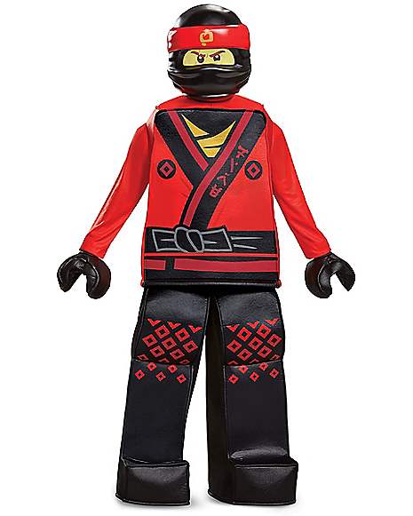 Licenced Kids Lego Ninjago Kai Legacy Jumpsuit Costume Red Ninja Movie Outfit 