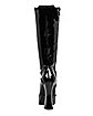 Lace Up Black Knee-High Boots