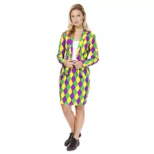Adult Harlequeen Mardi Gras Skirt Suit at Spirit Halloween