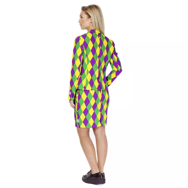Adult Harlequeen Mardi Gras Skirt Suit at Spirit Halloween