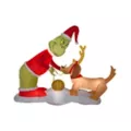 5 Ft Light-Up The Grinch And Max Inflatable Decorations - The Grinch Who Stole Christmas at Spirit Halloween