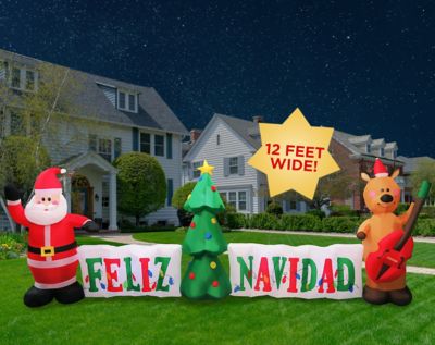 4 Ft Light Up Feliz Navidad Inflatable Decoration