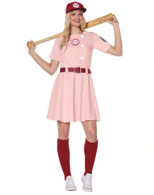 Rockford Peaches AAGPBL Pink Baseball Girls Costume Dress 3/4