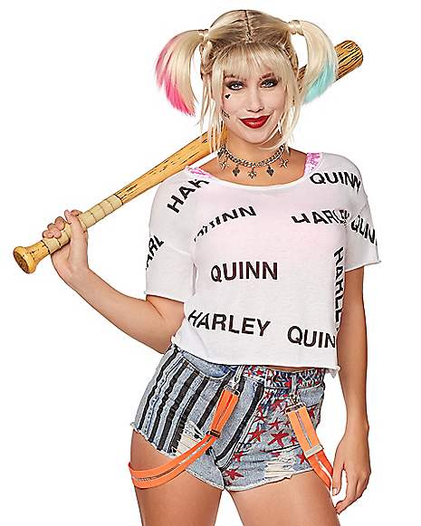 Birds of Prey Harley Quinn Cosplay Costume Women Summer Tee Top T-shirt