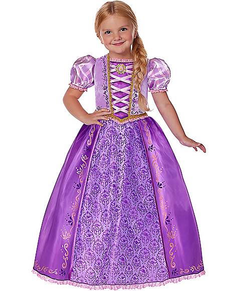 Child's Girls Disney Princess Deluxe Rapunzel Tangled Ball Gown Dress Costume