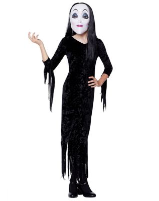 morticia addams kids costume