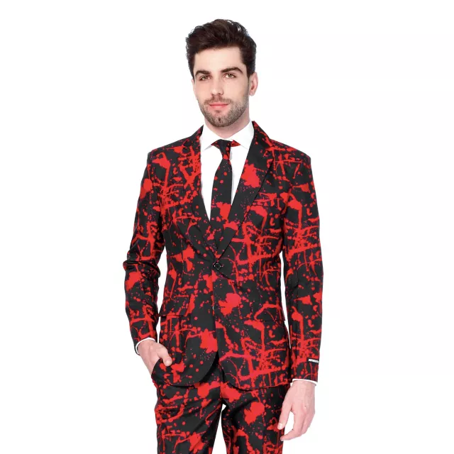 Adult Black Blood Spatter Party Suit at Spencer's
