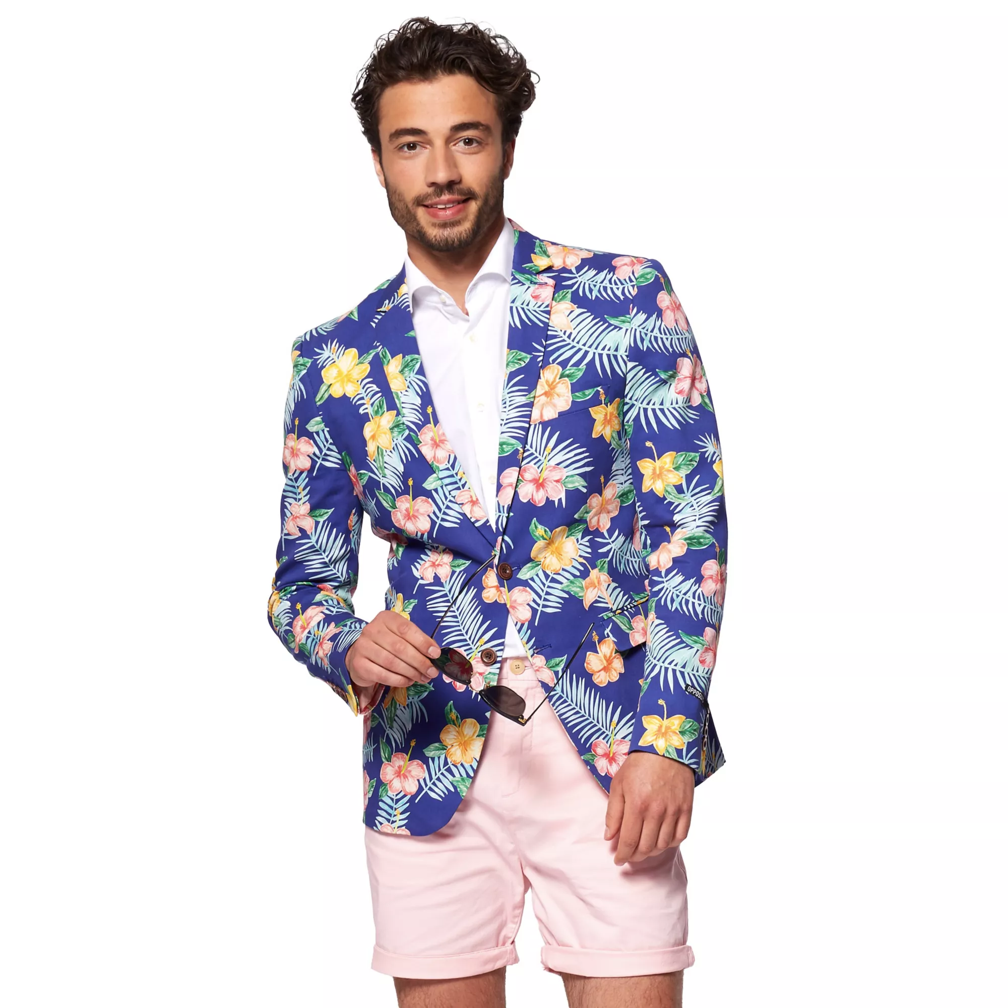 Adult Blue Tropical Flower Deluxe Party Suit at Spirit Halloween
