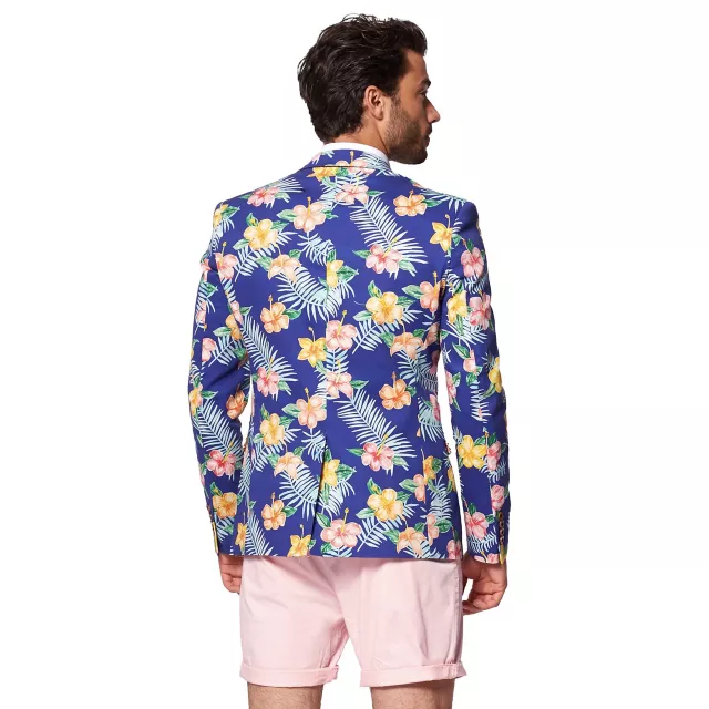 Adult Blue Tropical Flower Deluxe Party Suit at Spirit Halloween