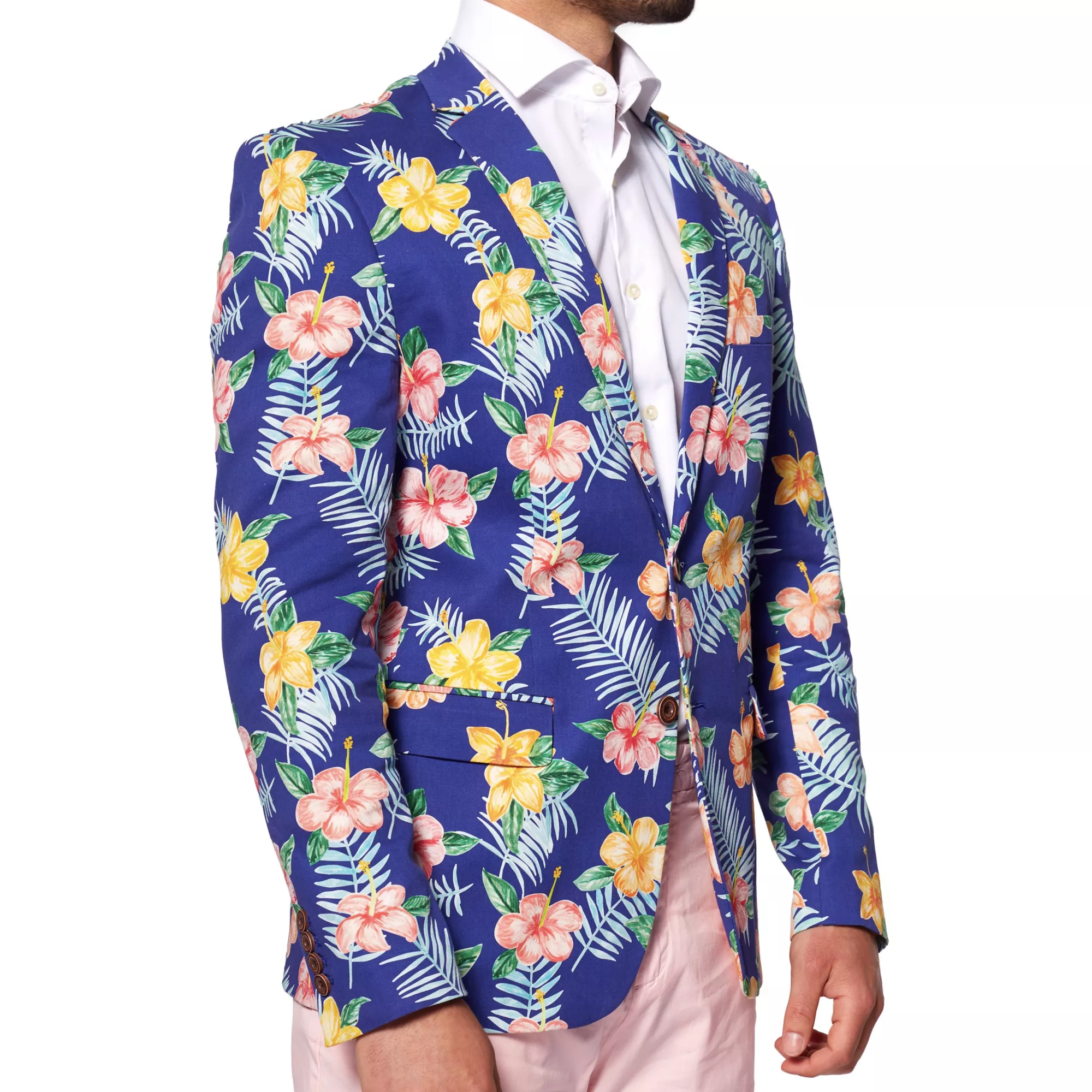 Adult Blue Tropical Flower Deluxe Party Suit at Spirit Halloween