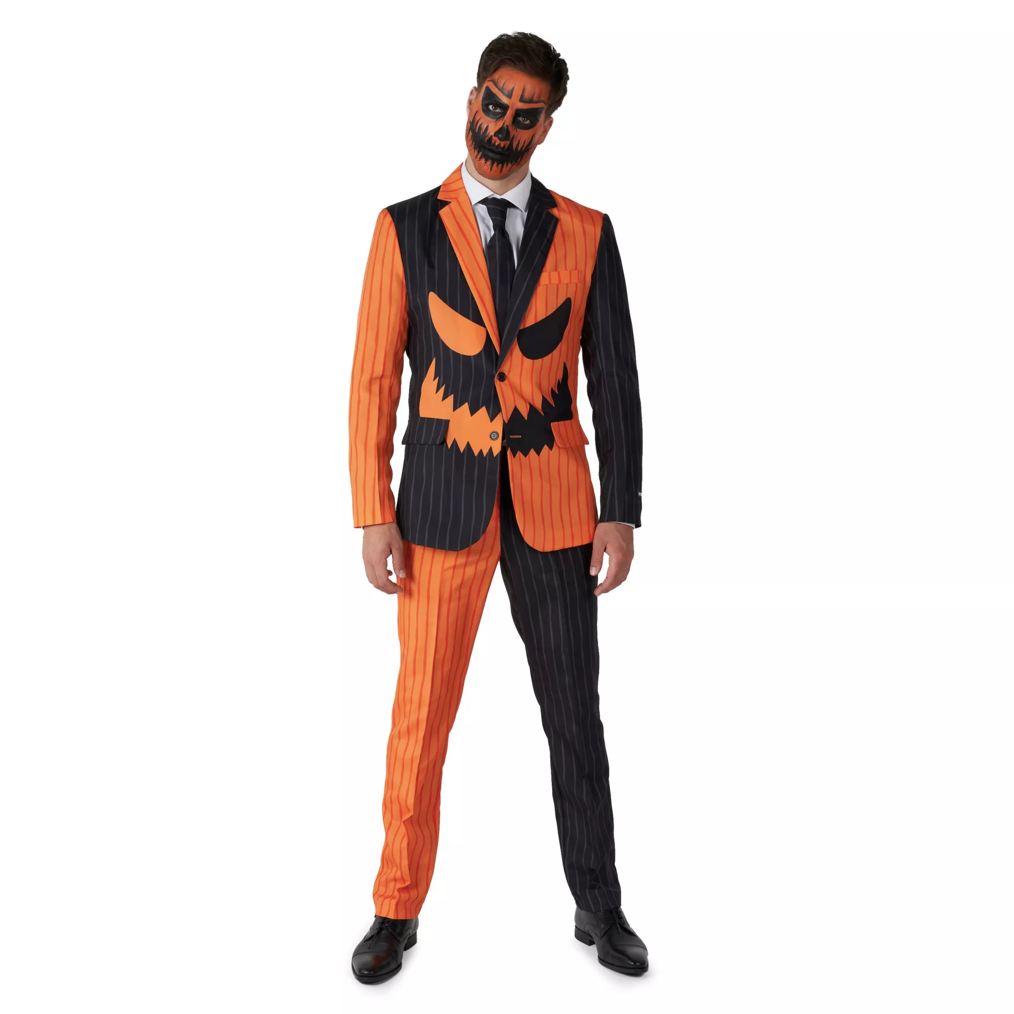 Adult Pinstripe Jack-O-Lantern Party Suit at Spirit Halloween