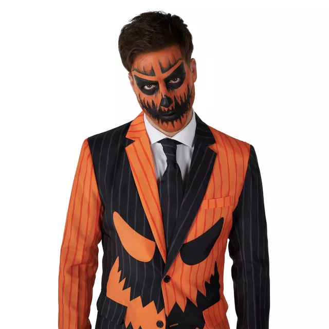 Adult Pinstripe Jack-O-Lantern Party Suit at Spirit Halloween