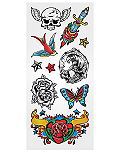 Butterfly and Skull Sleeve Temporary Tattoos