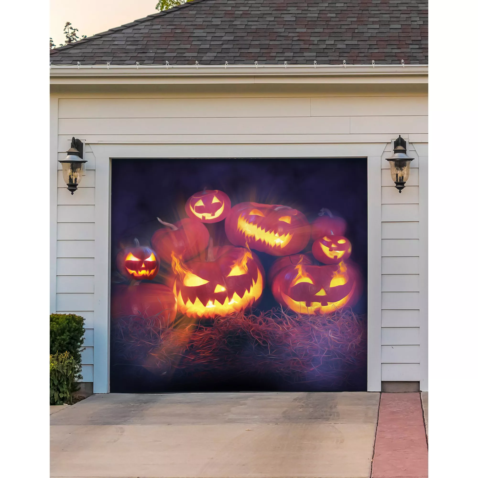 Evil Pumpkins Garage Single Door Cover at Spirit Halloween