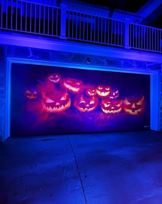Evil Pumpkins Garage Double Door Cover - Spirithalloween.com