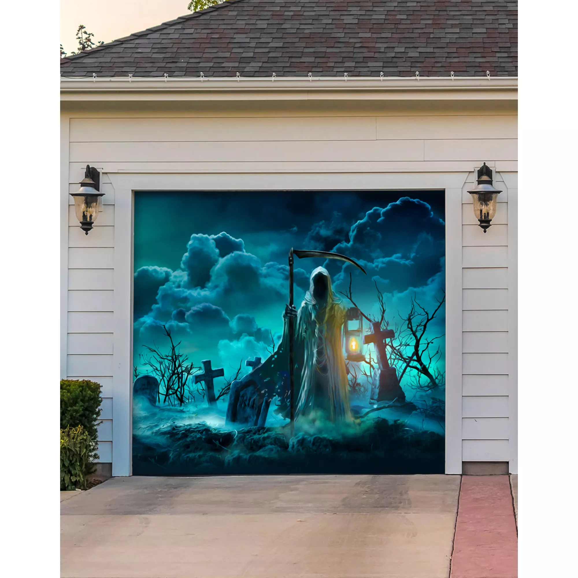 Haunted Reaper Garage Single Door Cover at Spirit Halloween