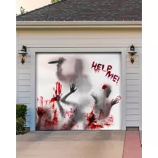 Bloody Hands Garage Single Door Cover at Spirit Halloween