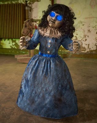 Women's Zombie Doll Puppet Costume Broken Doll Costume Ghost Costume  Porcelain Baby Girl Halloween Circus Clown Fancy Dress