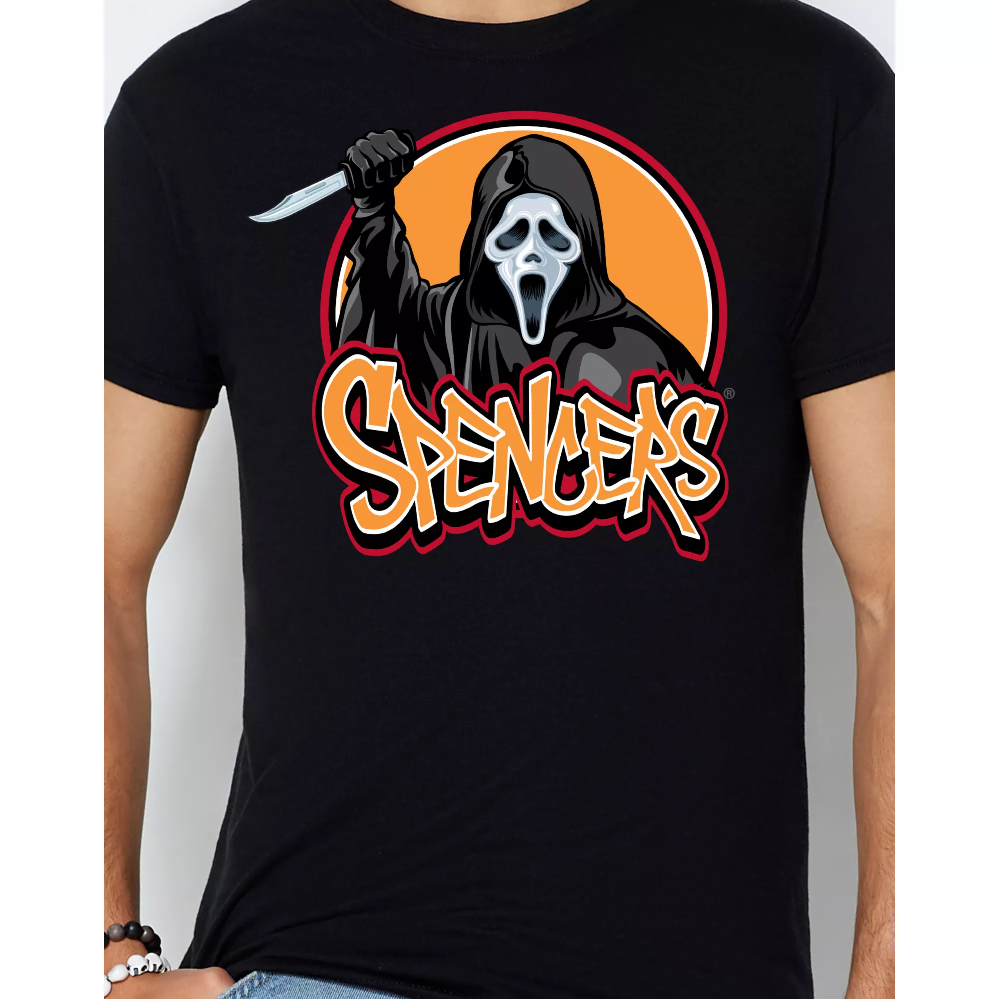 Ghost Face Spencer's Logo T Shirt at Spencer's