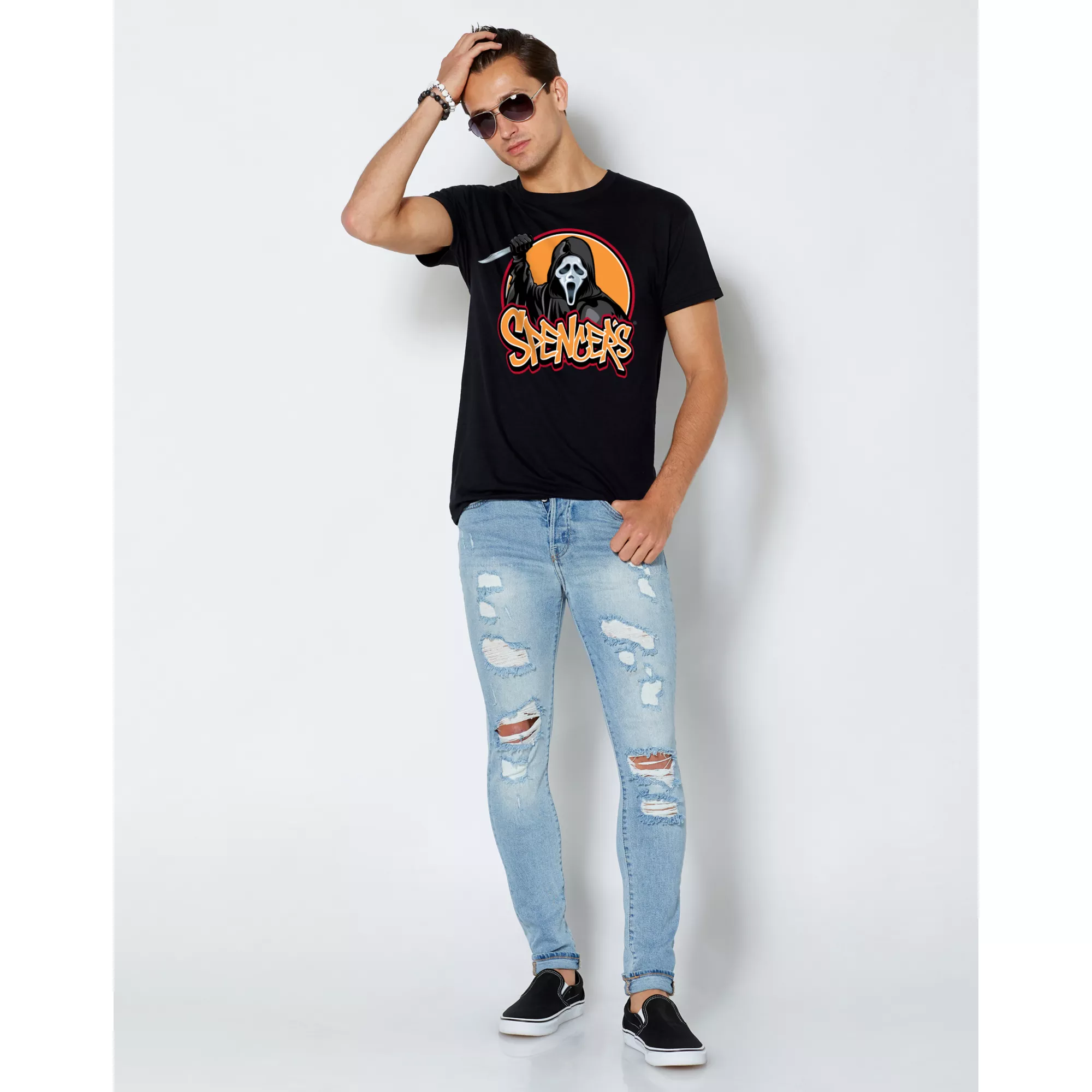 Ghost Face Spencer's Logo T Shirt at Spencer's