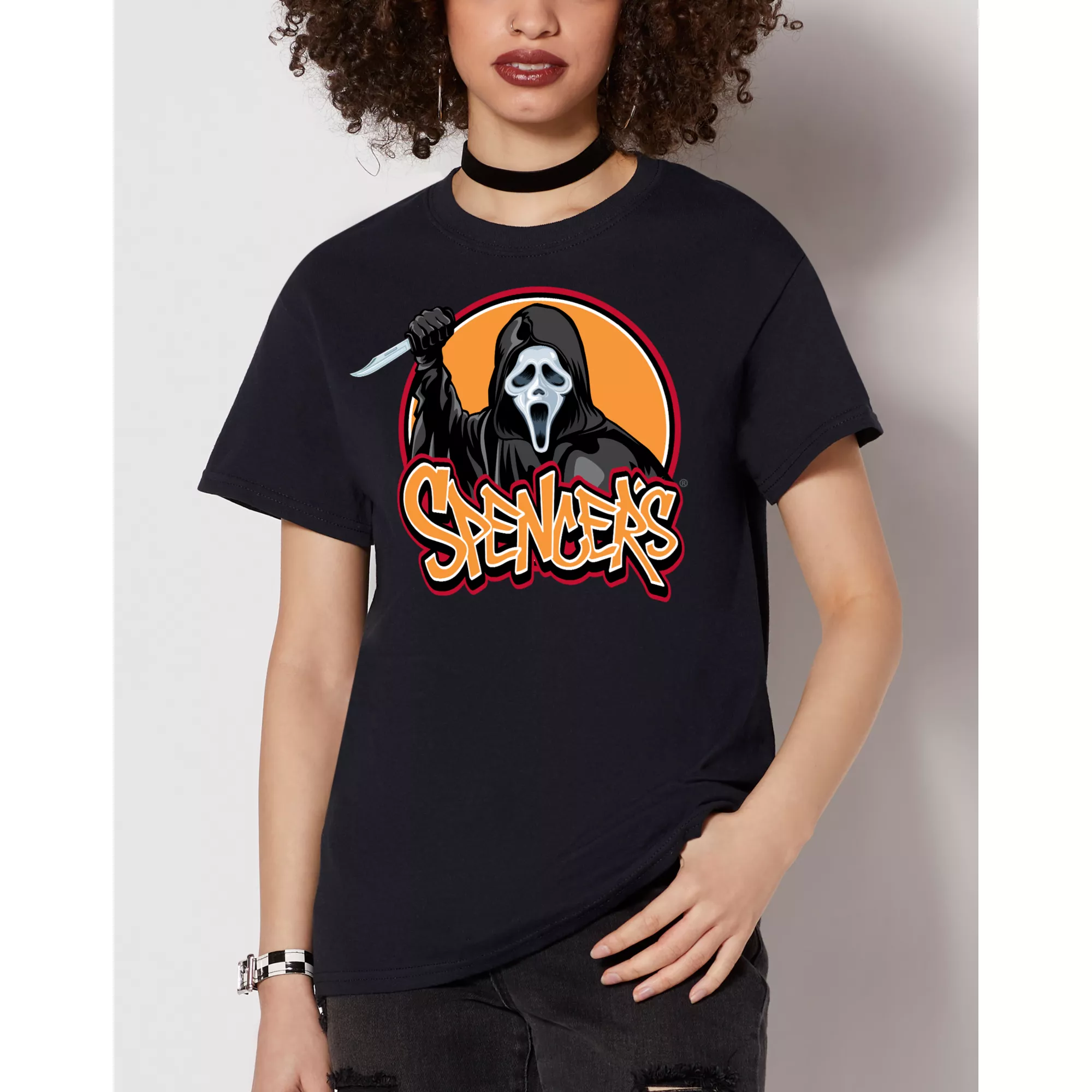 Ghost Face Spencer's Logo T Shirt at Spencer's