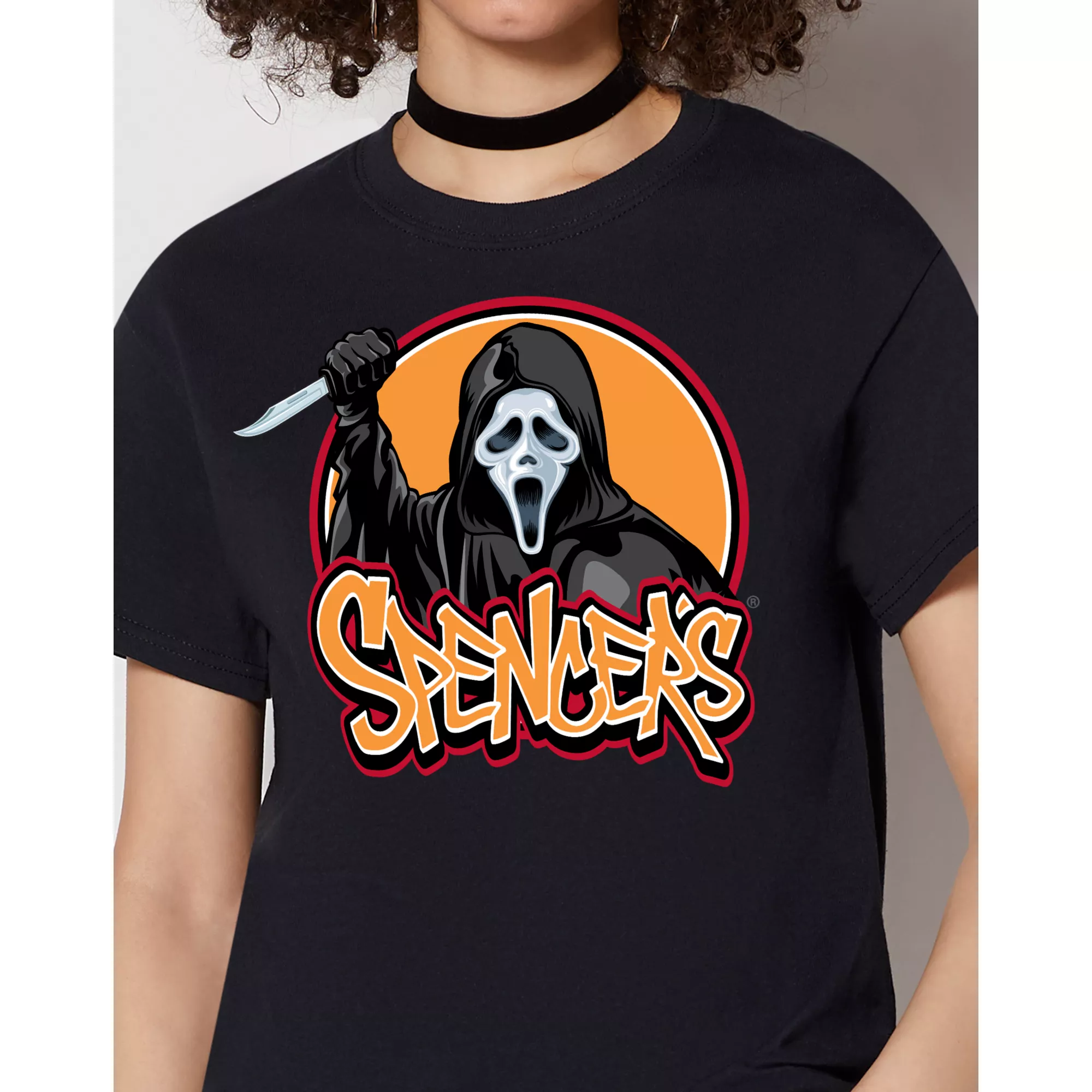 Ghost Face Spencer's Logo T Shirt at Spencer's