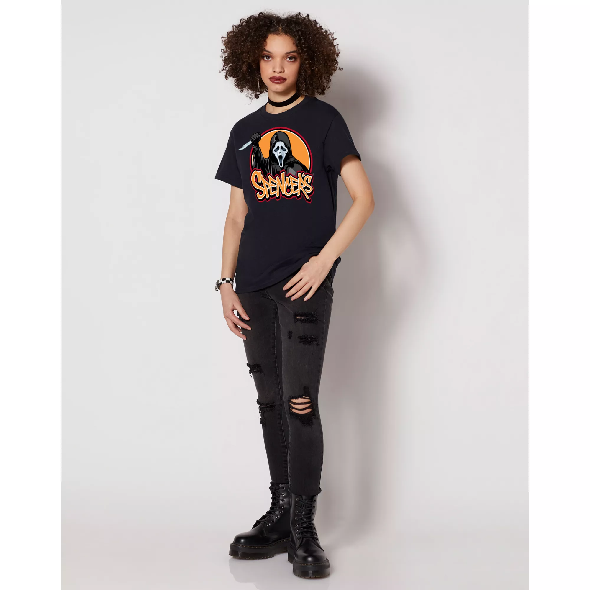 Ghost Face Spencer's Logo T Shirt at Spencer's