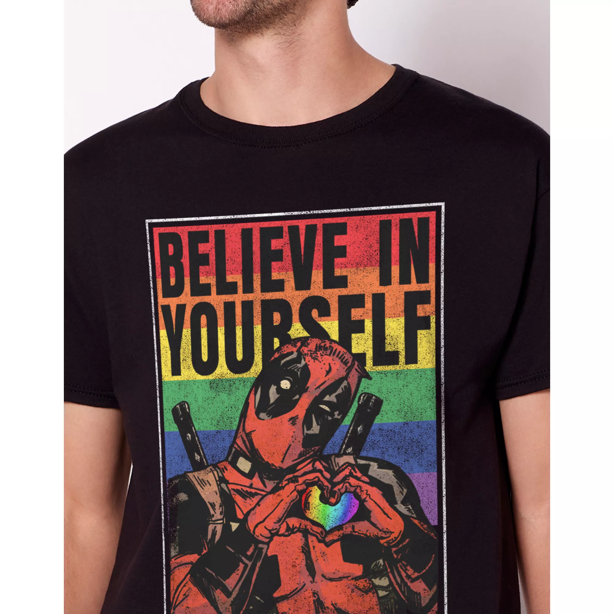 Believe In Yourself Rainbow Deadpool T Shirt at Spencer's