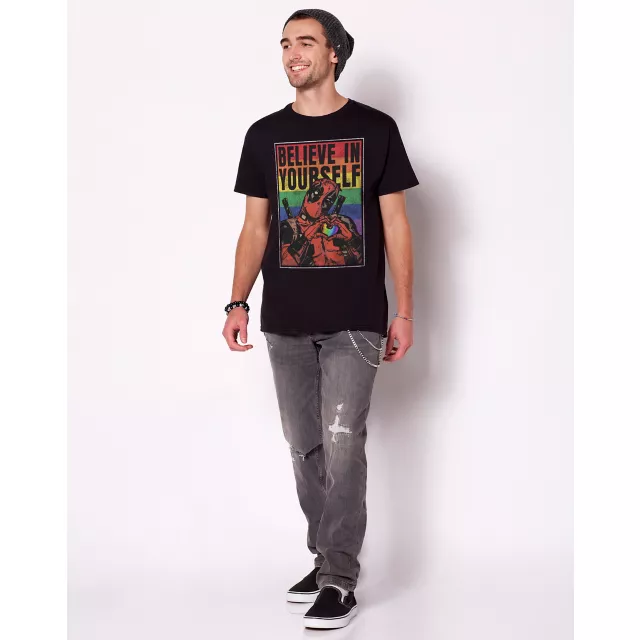 Believe In Yourself Rainbow Deadpool T Shirt at Spencer's