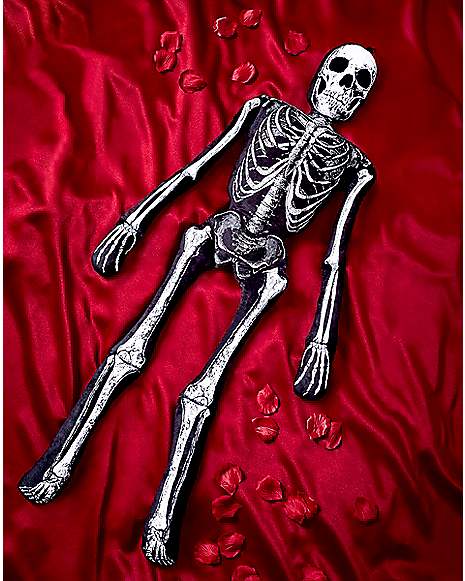 5.25 Ft Gothic Noir Skeleton Pillow - Spirithalloween.com