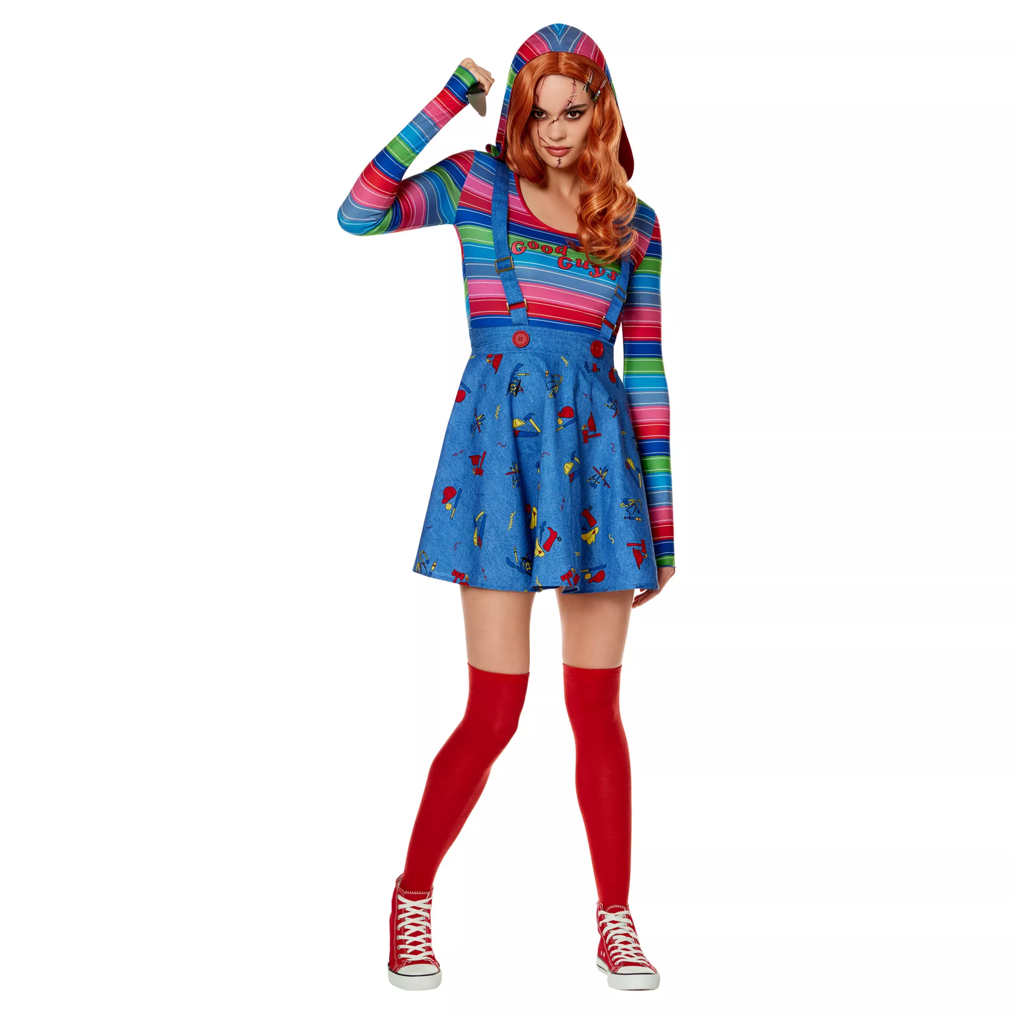 Adult Plus Size Chucky Suspender Dress Costume at Spencer's