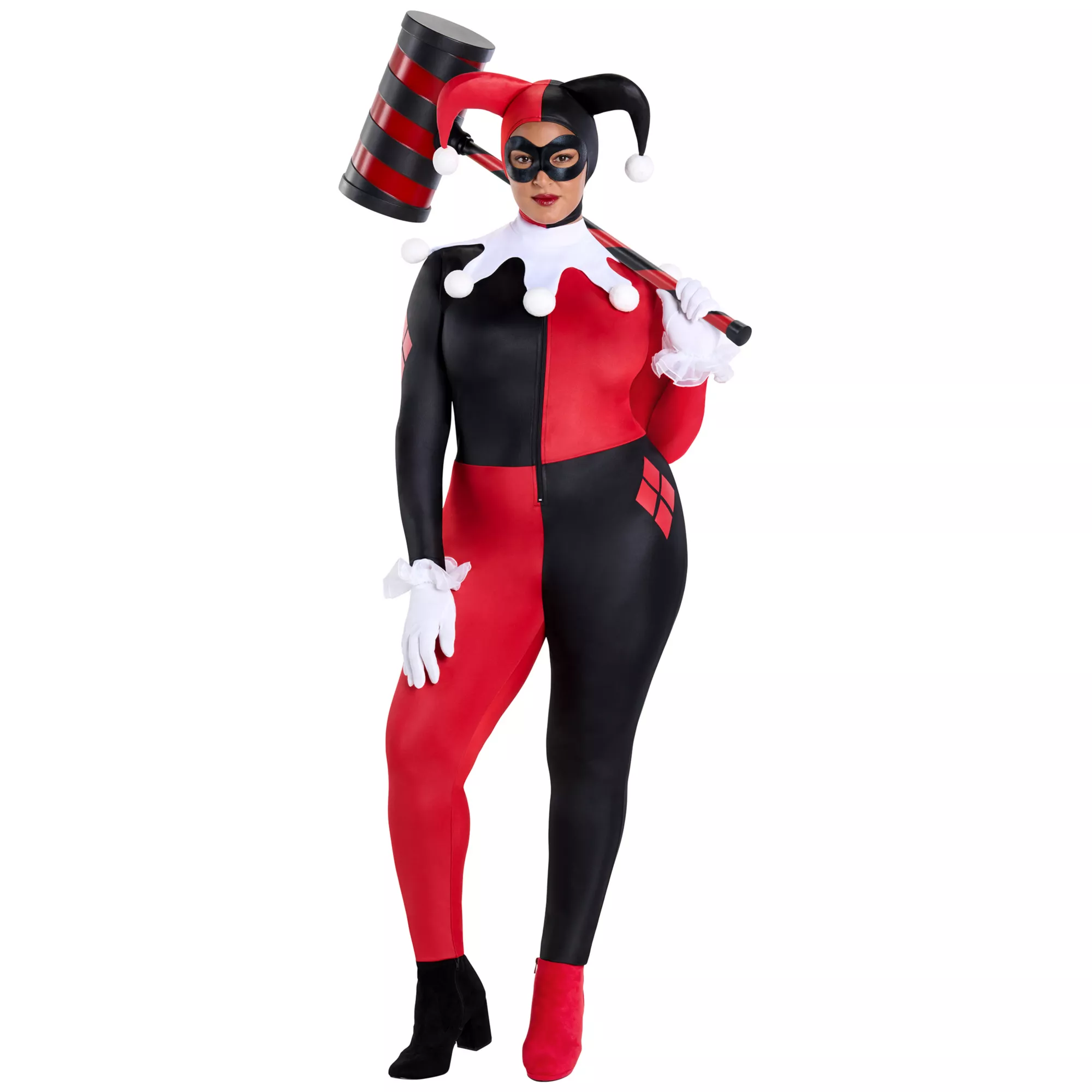 Adult Harley Quinn Plus Size Catsuit Costume - DC Villains at Spirit Halloween