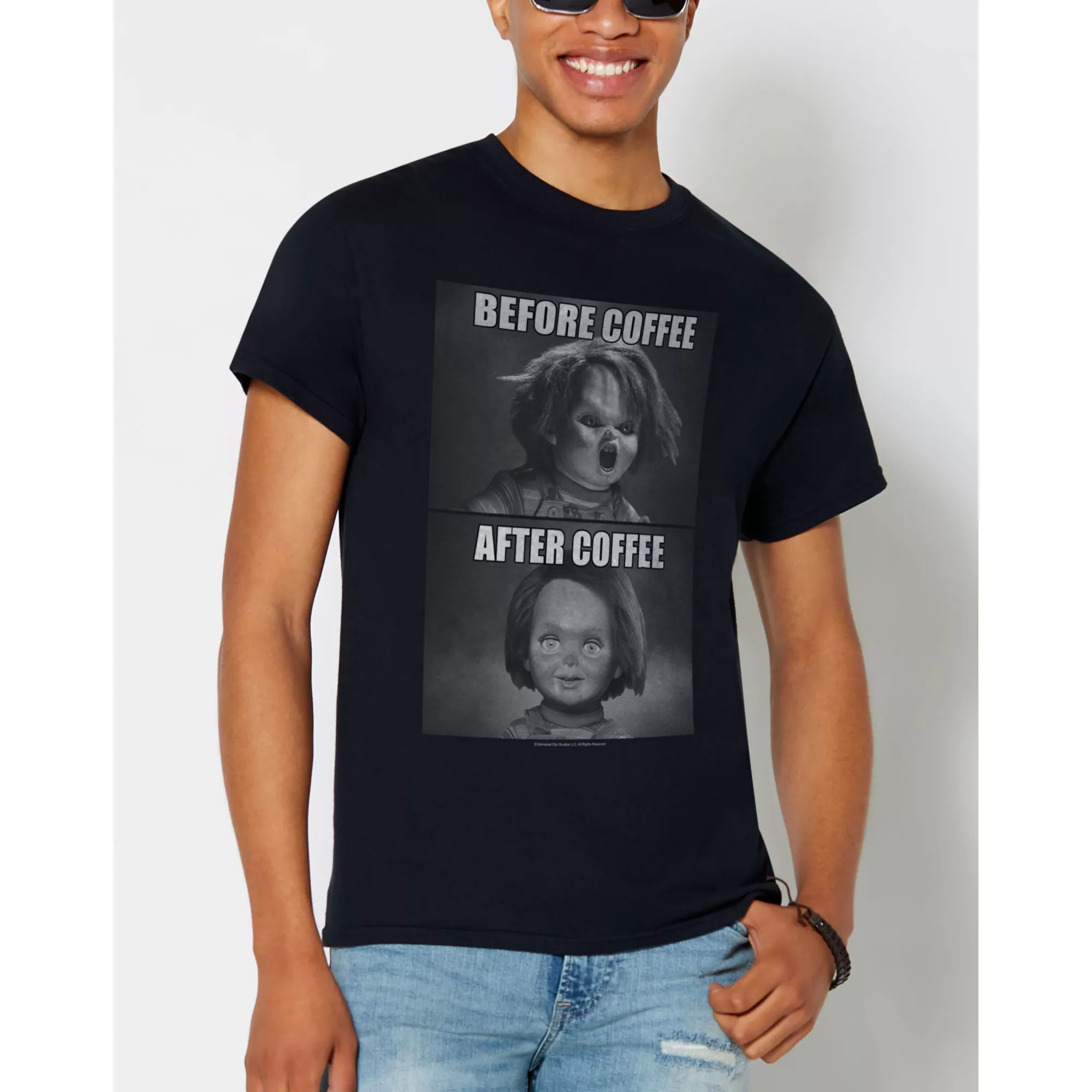 Chucky Before and After Coffee T Shirt at Spencer's