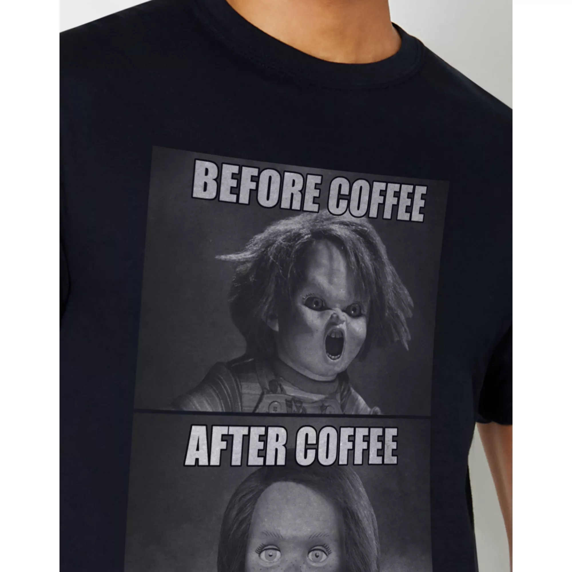 Chucky Before and After Coffee T Shirt at Spencer's