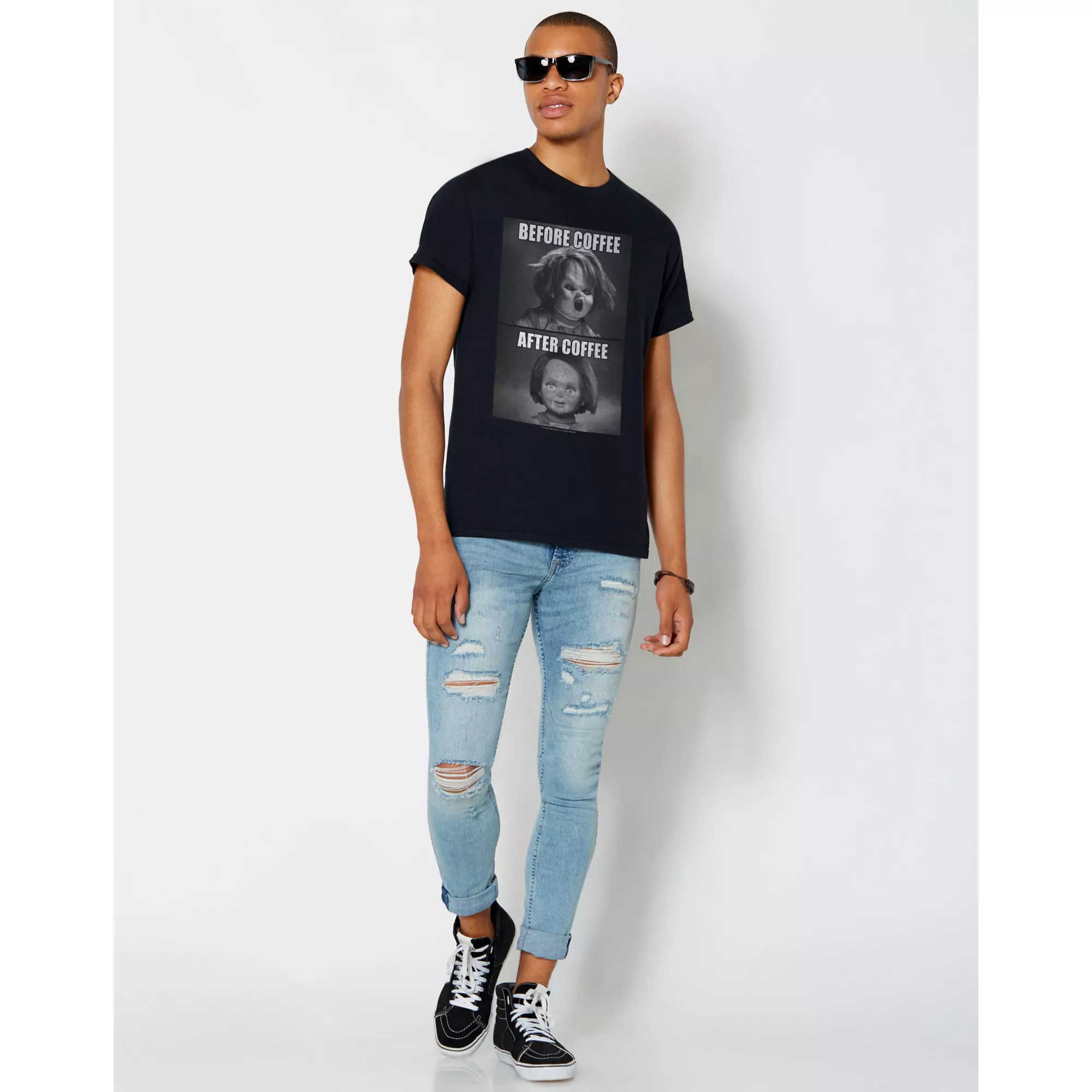 Chucky Before and After Coffee T Shirt at Spencer's