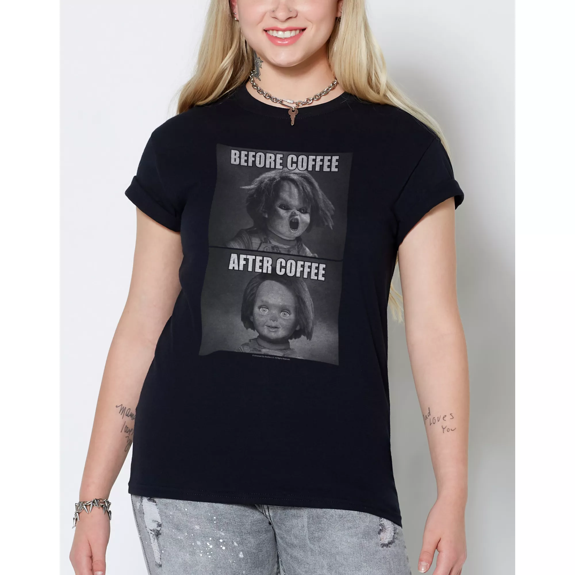 Chucky Before and After Coffee T Shirt at Spencer's