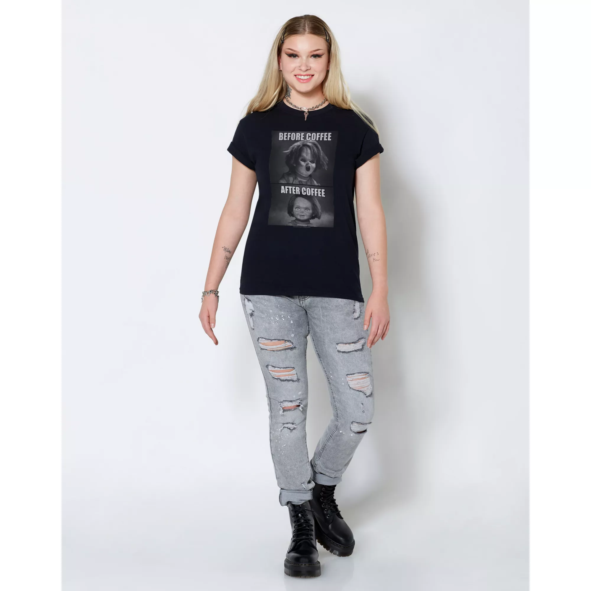 Chucky Before and After Coffee T Shirt at Spencer's