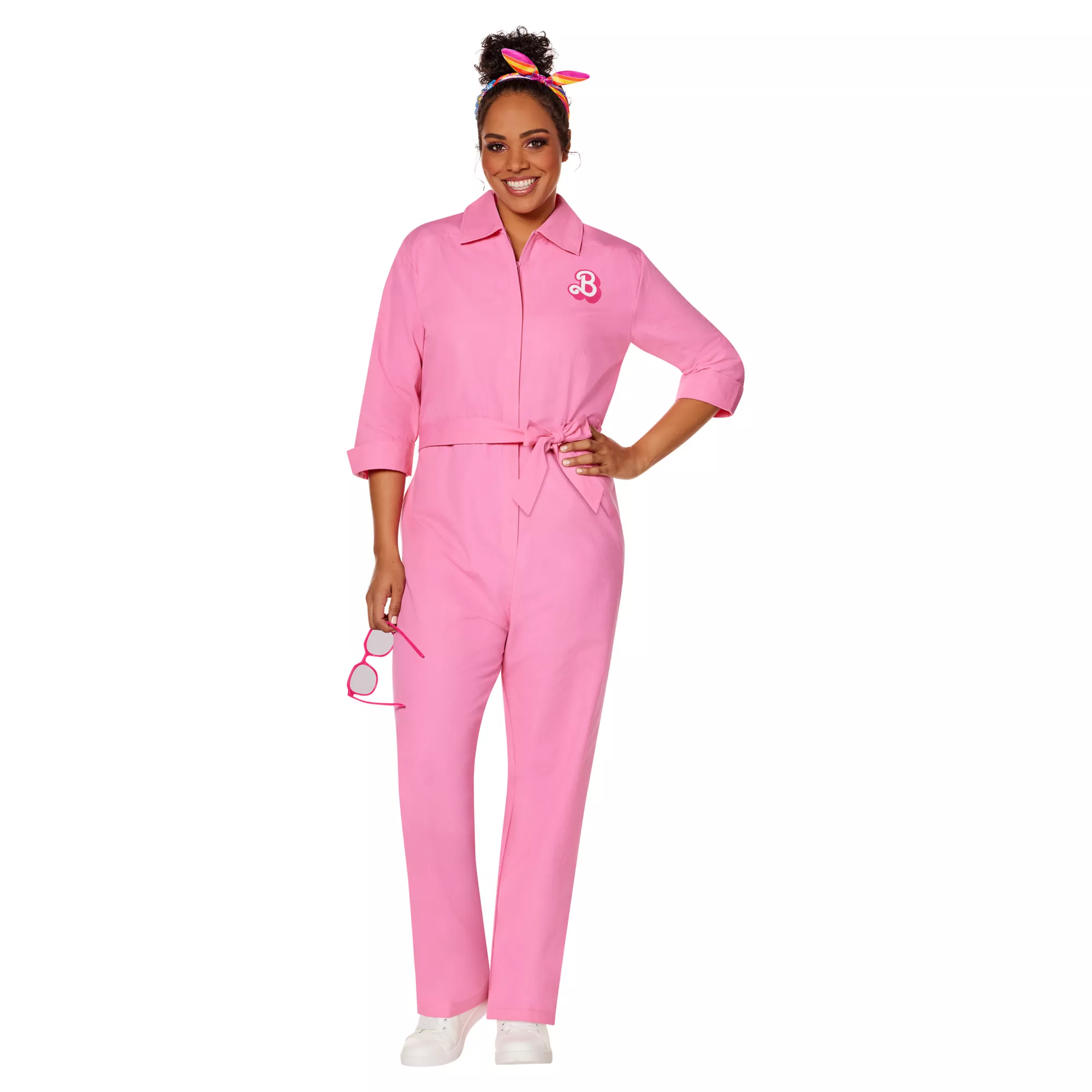 Adult Plus Size Pink Power Jumpsuit - Barbie the Movie at Spencer's