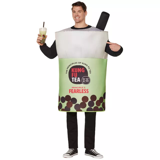 Adult Matcha Milk Cap Costume - Kung Fu Tea - Spirithalloween.com