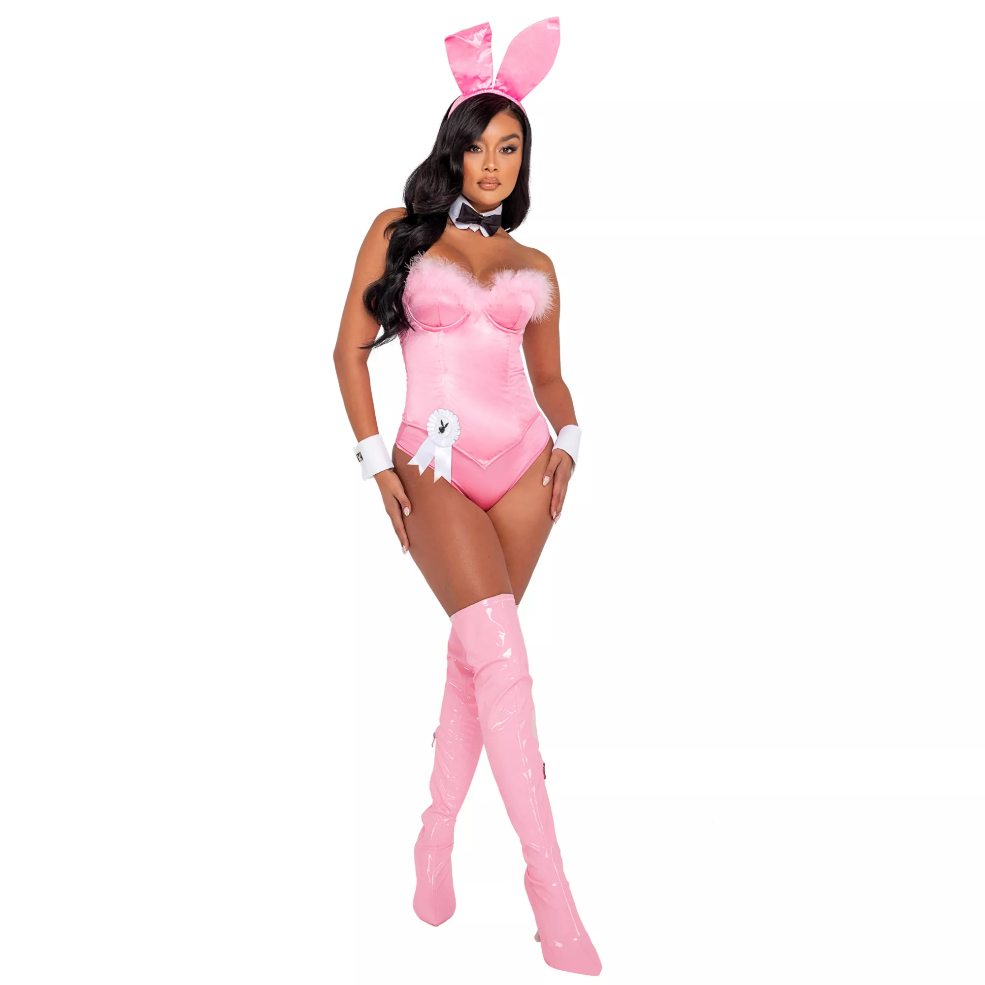 Adult Pink Boudoir Playboy Bunny Costume at Spirit Halloween